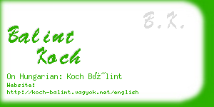 balint koch business card